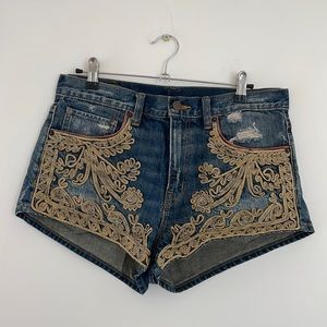 Embroidered Ralph Lauren denim shorts